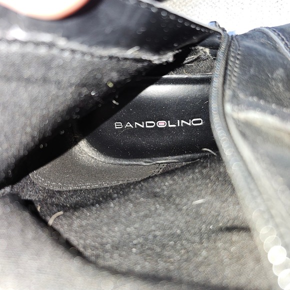 Bandelino Black Leather Tall Boots  Small Heel Lug Sole Zip Entry 10 Med - Picture 8 of 11